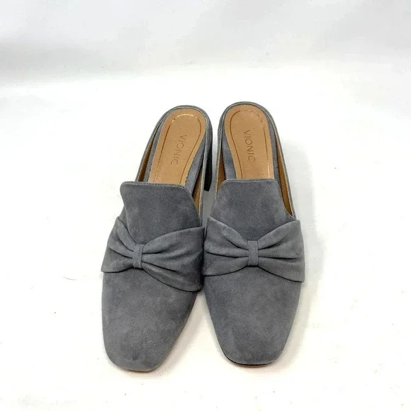 Vionic Plaza Presley Heeled Mules Gray Suede Size‎ US 8.5 - Picture 2 of 8